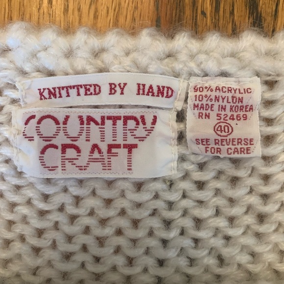 Vintage Country Craft Hand Knit Sweater Vest Women's 40 L? Retro 80's Glam Disco - Picture 5 of 5